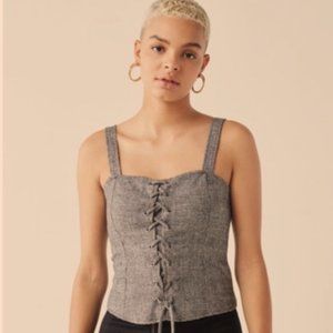 Silence + Noise Lace up Corset Top